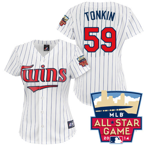Michael Tonkin #59 mlb Jersey-Minnesota Twins Women's Authentic 2014 ALL Star Home White Cool Base Baseball Jersey